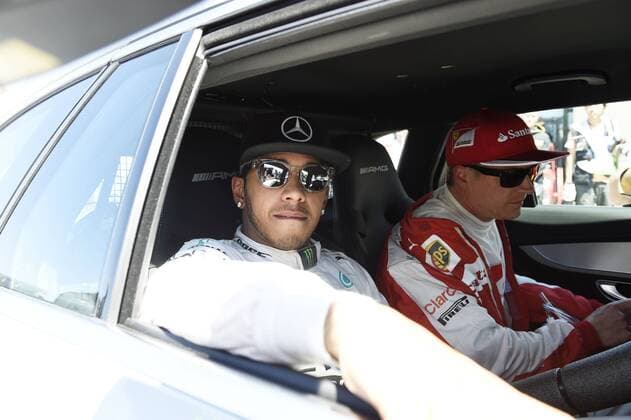 Motorsports: FIA Formula One World Championship WM Weltmeisterschaft 2015, Grand Prix of Canada, 44 Lewis Hamilton (GBR, Mercedes AMG Petronas Formula One Team), 7 Kimi Raikkonen (FIN, Scuderia Ferrari), xHOCHxZWEIx