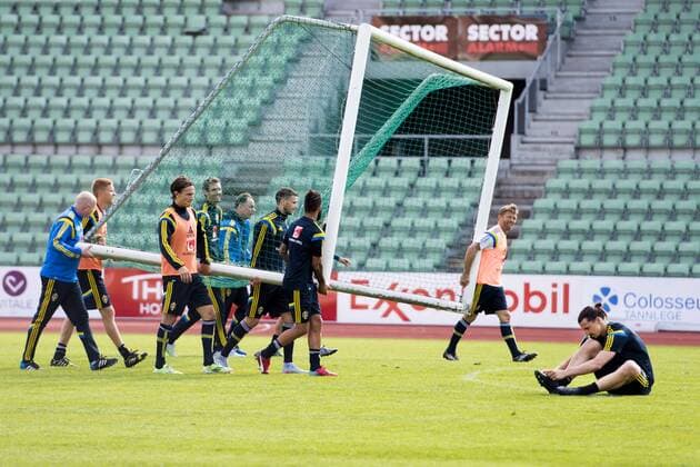 June 6, 2015 - Oslo - 150606 Albin Ekdal, Jimmy Durmaz, Zlatan Ibrahimovic - Training SWE, 6 juni 2015 Oslo.. BILDBYRAN kod DS 58538 News - June 6, 2015  - ZUMAb138