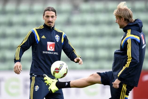 June 6, 2015 - Oslo - 150606 Sveriges Zlatan Ibrahimovic, Ola Toivonen - Training SWE, 6 juni 2015, Oslo.. BILDBYRAN kod DS 58538 News - June 6, 2015  - ZUMAb138
