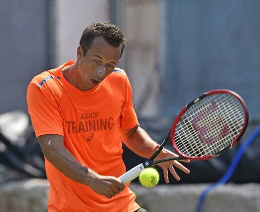Philipp Kohlschreiber (GER) beim Training Aktion 07.06.2015 Tennis Mercedes-Cup Stuttgart Weißenhof TC Weissenhof Mercedescup Mercedes Cup 06.06..-14.06.2015 Mercedes-Cup Stuttgart Weißenhof 2015