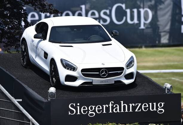 Siegerfahrzeug Mercedes-AMG GT S mit 510 PS Siegerauto Qualifikation 07.06.2015 Tennis Mercedes-Cup Stuttgart Weißenhof TC Weissenhof Mercedescup Mercedes Cup 06.06..-14.06.2015 Mercedes-Cup Stuttgart Weißenhof 2015