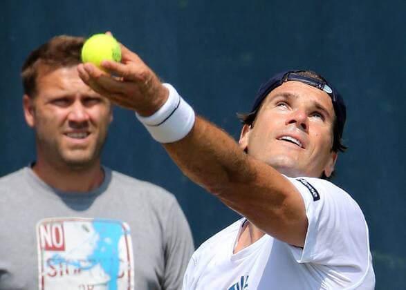 07.06.2015 ATP Tennis Herren Tour,Mercedes Cup Stuttgart , Tennis 07.06.2015,ATP Tour,Mercedes Cup Stuttgart,Tennis, Sport,im Bild: Tommy Haas trainiert