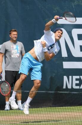 07.06.2015 ATP Tennis Herren Tour,Mercedes Cup Stuttgart , Tennis 07.06.2015,ATP Tour,Mercedes Cup Stuttgart,Tennis, Sport,im Bild: Tommy Haas trainiert