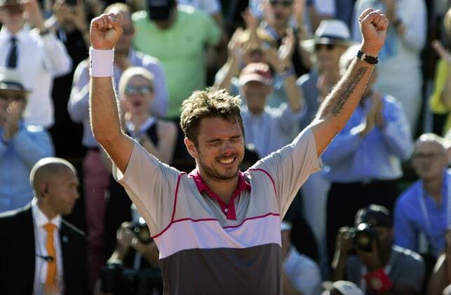 TENNIS - ATP Tennis Herren French Open 2015 PARIS,FRANCE,07.JUN.15 - TENNIS - ATP World Tour, Grand Slam, Roland Garros, French Open, final. Image shows the rejoicing of Stan Wawrinka (SUI). GEPAxpictures xMatthiasxHauer