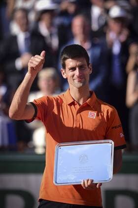 Novak Djokovic (srb) - Podium larmes TENNIS : Roland Garros 2015 - Finale Homme - Internationaux de France - 07 06 2015 