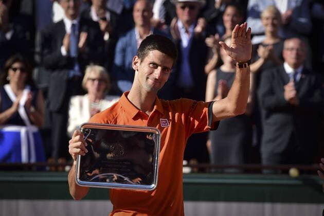 Novak Djokovic (srb) - Podium TENNIS : Roland Garros 2015 - Finale Homme - Internationaux de France - 07 06 2015 