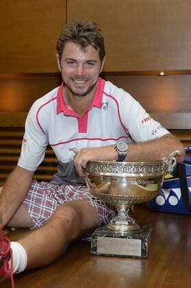 Jun 7, 2015; Paris,France; Stan Wawrinka (SUI) in the locker room after winning the men s final against Novak Djokovic (SRB) on day 15 of the 2015 French Open at Roland Garros. Mandatory Credit: Pool Photo CHRISTOPHE SAIDI FFT 