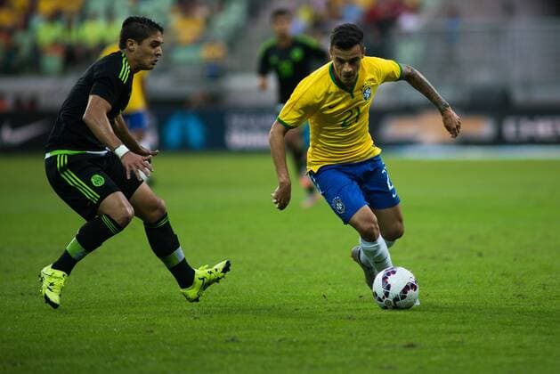 Aktuell Fußball, Länderspiel, Brasilien - Mexiko Brasil x Mexico SAO PAULO, Brazil - 07 06 2015: BRAZIL X Mexico - Phillipe Coutinho of Brazil during the International Friendly Länderspiel match between Brazil vs Mexico, held at Allianz Park stadium in the West Region of. (Photo: Mauricio Rummens FotoArena)  Maur?cioxRummens