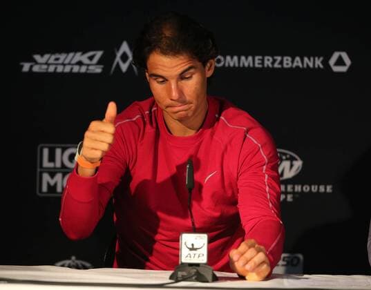 08.06.2015 ATP Tennis Herren Tour,Mercedes Cup Stuttgart , Tennis 08.06.2015,ATP Tour,Mercedes Cup Stuttgart,Tennis, Sport,im Bild: PK bei Mercedes Cup 2015 mit Rafael Nadal