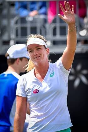 - ROSMALEN, NETHERLANDS: Australian Coco Vandeweghe pictured at her first round game match against Romanian Andreea Mitu at the Topshelf Open ATP Tennis Herren - WTA Tennis Damen tennis tournament in Rosmalen, the Netherlands, Monday 08 June 2015. LUCxCLAESSEN  x04638529x