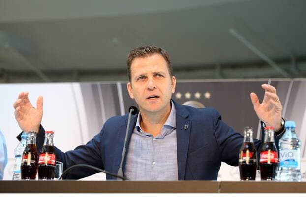 Köln, Fussball, DFB; Deutschland vs USA, Pressekonferenz, 08.06.2015, Köln, Mercedes Benz Center Köln, Oliver Bierhoff