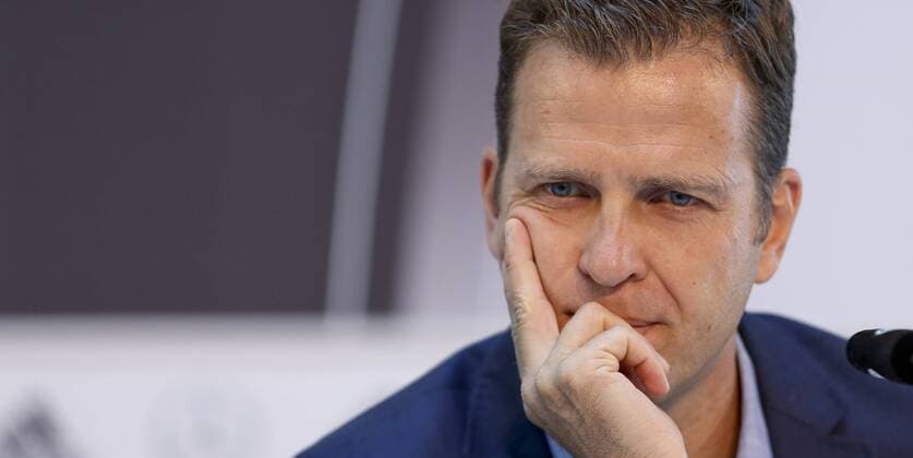 Sportlicher Leiter Oliver Bierhoff Pressekonferenz Nationalmannschaft, Fussball, DFB, 08.06.2015, Copyright: Schülerx xEibner-Pressefoto EP_jse