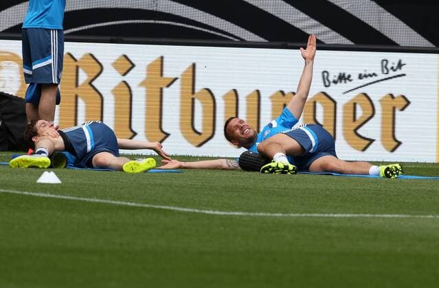 Aktuell Fußball, DFB, Training Nationalmannschaft Deutschland in Köln Köln, Fussball, DFB; Deutschland vs USA, MNational Mannschaft Training, 08.06.2015, Rheinenergiestadion Köln, Lukas Podolski, Deutschland