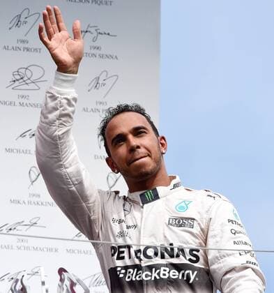 HAMILTON Lewis F1 Team Mercedes AMG bei der Siegeehrung FIA Grosser Preis von Kanada 2015 in Montreal am 07. Juni 2015 in Montreal 