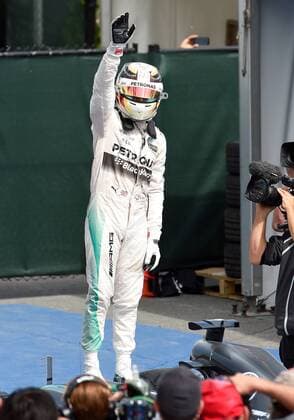 HAMILTON Lewis F1 Team Mercedes AMG jubelt nach seinem Sieg FIA Grosser Preis von Kanada 2015 in Montreal am 07. Juni 2015 in Montreal 
