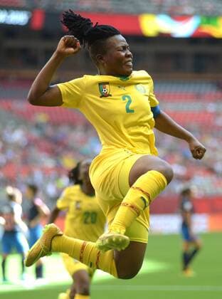 Aktuell Fußball, Damen, WM, Kamerun - Ecuador Christine Manie of Cameroon celebrates scoring during the group C match between Cameroon and Ecuador at the 2015 FIFA Women s World Cup in Vancouver, Canada, June 8, 2015. ) (SP)CANADA-VANCOUVER-FIFA WOMEN S WORLD CUP-GROUP C-CMR VS ECU SergeixBachlakov 