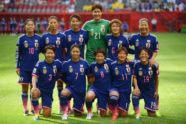 Aktuell Fußball, Damen, WM, Japan - Schweiz Start players of Japan pose for photograph before the group C match against Switzerland at the 2015 FIFA Women s World Cup in Vancouver, Canada, on June 8, 2015. ) (SP)CANADA-VANCOUVER-FOOTBALL-FIFA WOMEN S WORLD CUP-JPN VS. SUI SergeixBachlakov 