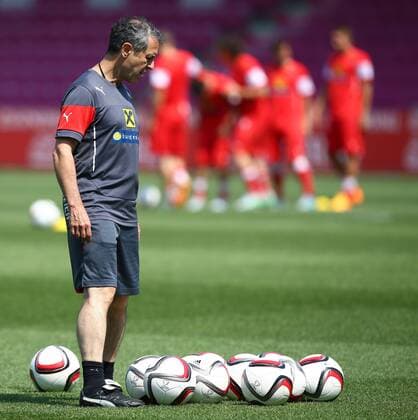 SOCCER - UEFA EURO EM Europameisterschaft Fussball 2016 quali, RUS vs AUT, preview VIENNA,AUSTRIA,09.JUN.15 - SOCCER - UEFA European Championship EM Europameisterschaft 2016, European Qualifiers, OEFB international match Länderspiel Russia vs Austria, preview, training of team AUT. Image shows head coach Marcel Koller (AUT). GEPAxpictures xChristianxOrt