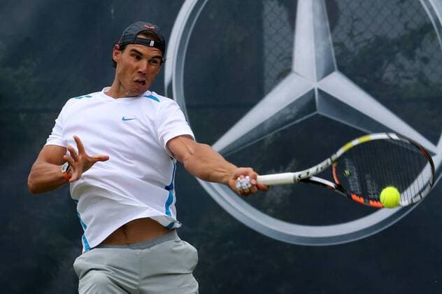09.06.2015 ATP Tennis Herren Tour,Mercedes Cup Stuttgart , Tennis 09.06.2015,ATP Tour,Mercedes Cup Stuttgart,Tennis, Sport,im Bild: Rafael Nadal trainiert