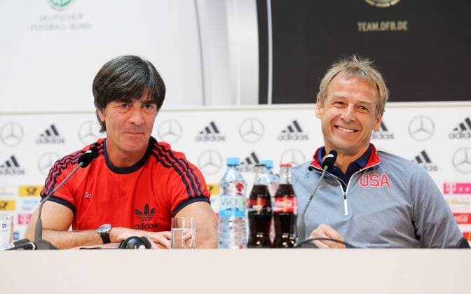 Köln, Fussball, DFB; Deutschland vs USA, Pressekonference mit Jürgen Klinsmann, Joachim Löw, 09.06.2015, Mercedes Zentrum Köln