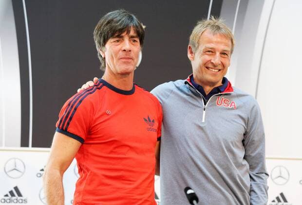 Köln, Fussball, DFB; Deutschland vs USA, Pressekonference mit Jürgen Klinsmann, Joachim Löw, 09.06.2015, Mercedes Zentrum Köln