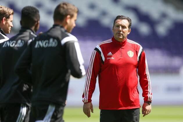 - BRUSSELS, BELGIUM: Belgium s head coach Marc Wilmots pictured during a training session of the Belgian national soccer team The Red Devils in Brussels, Tuesday 09 June 2015. The Devils are preparing for a Euro 2016 qualification game against Wales. BRUNOxFAHY  x04639518x