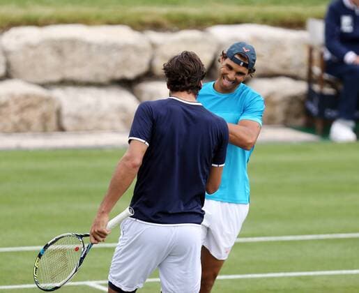 MercedesCup 2015 Deutschland, Stuttgart, 09.06.2015, Tennis, MercedesCup 2015, Stuttgart Weissenhof: v.l. Feliciano Lopez, Rafael Nadal.