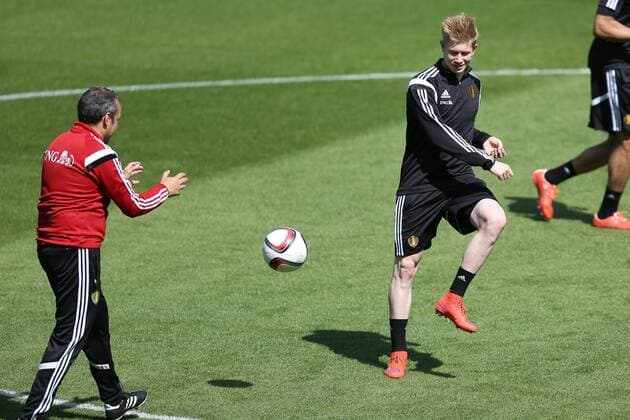 - BRUSSELS, BELGIUM: Belgium s Kevin De Bruyne pictured during a training session of the Belgian national soccer team The Red Devils in Brussels, Tuesday 09 June 2015. The Devils are preparing for a Euro 2016 qualification game against Wales. BRUNOxFAHY  x04639576x