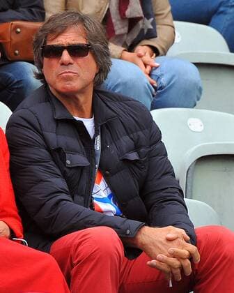 Vater Peter Haas. Deutschland, Stuttgart: Tennis, MercedesCup 2015: 1. Runde am 09.06.2015, Center Court, TC Weissenhof.
