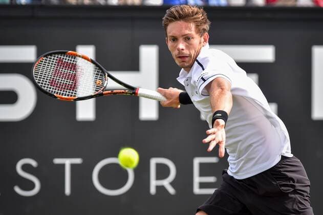 - ROSMALEN, NETHERLANDS: French Nicolas Mahut pictured in action during a first round game between between Australian Lleyton Hewitt and French Nicolas Mahut during the Topshelf Open ATP Tennis Herren tennis tournament in Rosmalen, the Netherlands, Tuesday 09 June 2015. LUCxCLAESSEN  x04639593x