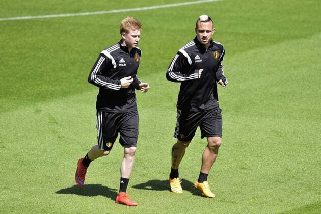 De Bruyne Kevin - Nainggolan Radja FOOTBALL : Entrainement Belgique - Bruxelles - 09 06 2015 PhotoNews Panoramic 