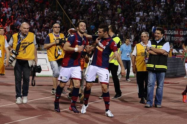 Bologna, 09.06.2015 - Serie B 2014 2015 - FC Bologna vs Delfino Pescara 1936 - esultanza gol Gianluca Sansone 