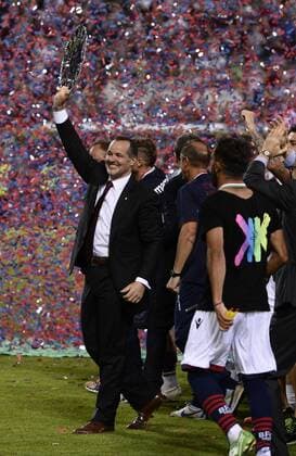 Aktuell Fußball, Italien, Serie B Playoffs, FC Bologna gelingt Wiederaufstieg in die Serie A Db Bologna 09 06 2015 - play off Serie B Bologna-Pescara promoted team: Bologna 