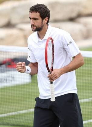 Stuttgart , Tennis Weissenhof Mercedes Cup 2015, Marin Cilic (CRO) jubelt und ballt die Faust