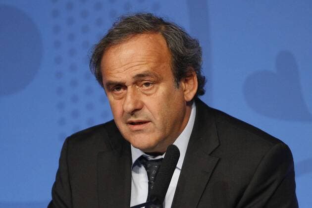 Aktuell Fußball, EURO 2016, Pressekonferenz von UEFA-Präsident Platini zum Start des Kartenvorverkaufs Jacques LAMBERT ( President EURO 2016) Michel Platini ( President UEFA ) - Pressekonferenz, 365 Tage bis zur Europameisterschaft, EURO 2016 - Paris - 10 06 2015 GwendolineLeGoff 