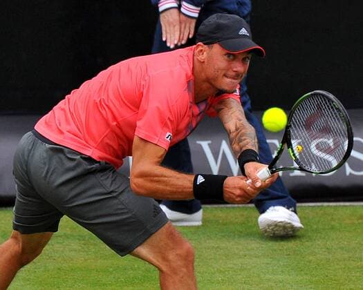 Andreas HAIDER-MAURER (AUT). Deutschland, Stuttgart: Tennis, MercedesCup 2015: 2. Runde am 10.06.2015, Center Court, TC Weissenhof.