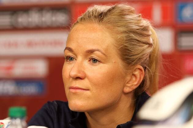 Lene Mykjaland (NOR) vor dem Spiel Deutschland (Germany) gegen Norwegen (Norway, Norge), Fussball, FIFA Frauen-WM 2015, Pressekonferenz vor Deutschland gegen Norwegen, xozx