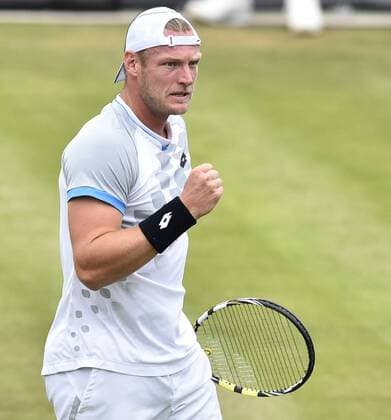 Sam Groth (AUS) Aktion Jubel jubelt Freude Emotion nach gewonnenem Punkt 10.06.2015 Tennis Mercedes-Cup Stuttgart Weißenhof TC Weissenhof Mercedescup Mercedes Cup 06.06..-14.06.2015 Mercedes-Cup Stuttgart Weißenhof 2015