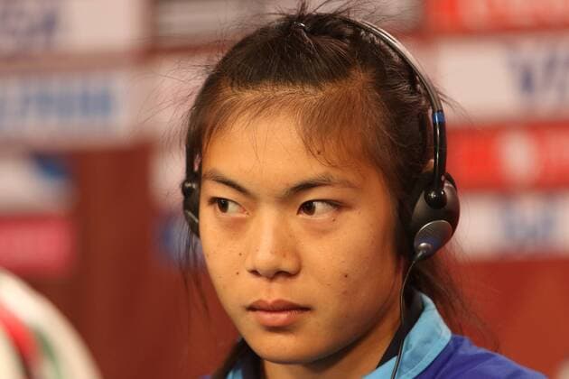 Silawan Intamee (THA), vor dem Spiel Elfenbeinküste (Ivory Coast, Cote d Ivoire) gegen Thailand, Fussball, FIFA Frauen-WM 2015, PK vor Elfenbeinküste gegen Thailand, xozx