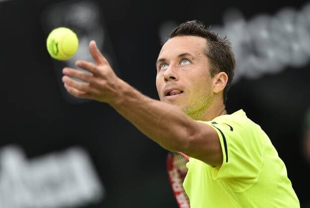 PHilipp Kohlschreiber (GER) Aktion Aufschlag 10.06.2015 Tennis Mercedes-Cup Stuttgart Weißenhof TC Weissenhof Mercedescup Mercedes Cup 06.06..-14.06.2015 Mercedes-Cup Stuttgart Weißenhof 2015