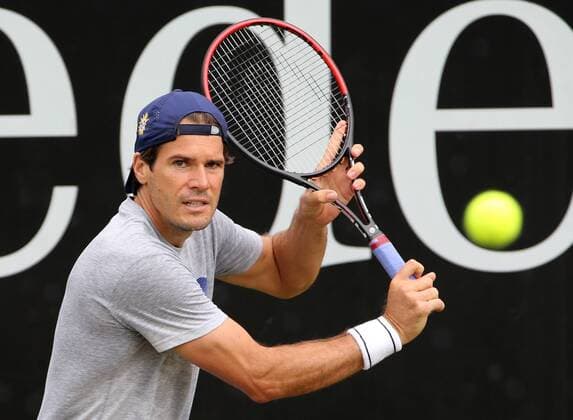 11.06.2015 ATP Tennis Herren Tour,Mercedes Cup Stuttgart , Tennis 11.06.2015,ATP Tour,Mercedes Cup Stuttgart,Tennis, Sport,im Bild: Tommy Haas trainiert