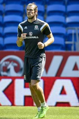 - CARDIFF, UNITED KINGDOM: Wales Gareth Bale pictured during a training session of the Welsh national soccer team, Thursday 11 June 2015, in Cardiff, Wales, United Kingdom. The Welsh team plays against Belgian national soccer team Red Devils in a Euro 2016 qualification game on Friday. DIRKxWAEM  x04640496x