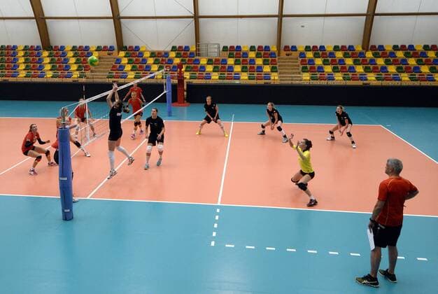 - BAKU, AZERBAIJAN: Illustration picture shows a friendly practice game of the Belgian women s volleyball team against the German team ahead of the European Games 2015, in Baku, Azerbaijan, Thursday 11 June 2015. The European Games 2015 multi event takes place from 12 to 28 June. ERICxLALMAND  x04640685x