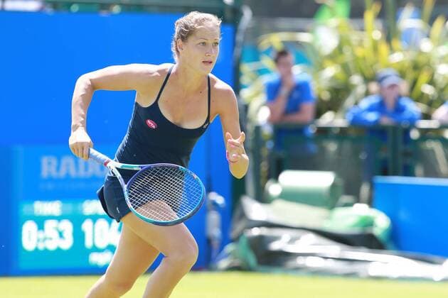 11.06.2015. Nottingham, England. Aegon Open Tennis. Bojana Jovanovski (Serbia) chases down a shot in her match against Yanina Wickmayer (Belgium) xDavidxKissmanx  ActionPlus11629863