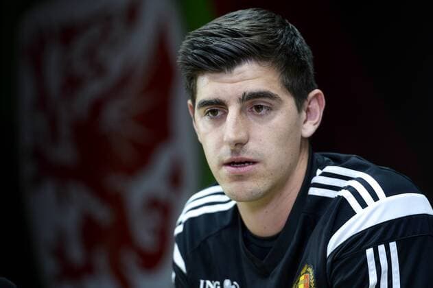 Aktuell Fußball, PK Nationalmannschaft Belgien in Cardiff - CARDIFF, UNITED KINGDOM: Belgium s goalkeeper Thibaut Courtois pictured during a press conference PK Pressekonferenz of Belgian national soccer team Red Devils, Thursday 11 June 2015, in Cardiff, Wales, United Kingdom. The Red Devils play against the Welsh national soccer team in a Euro 2016 qualification game on Friday. DIRKxWAEM  x04640892x