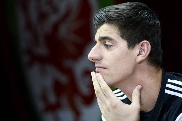 Aktuell Fußball, PK Nationalmannschaft Belgien in Cardiff - CARDIFF, UNITED KINGDOM: Belgium s goalkeeper Thibaut Courtois pictured during a press conference PK Pressekonferenz of Belgian national soccer team Red Devils, Thursday 11 June 2015, in Cardiff, Wales, United Kingdom. The Red Devils play against the Welsh national soccer team in a Euro 2016 qualification game on Friday. DIRKxWAEM  x04640895x