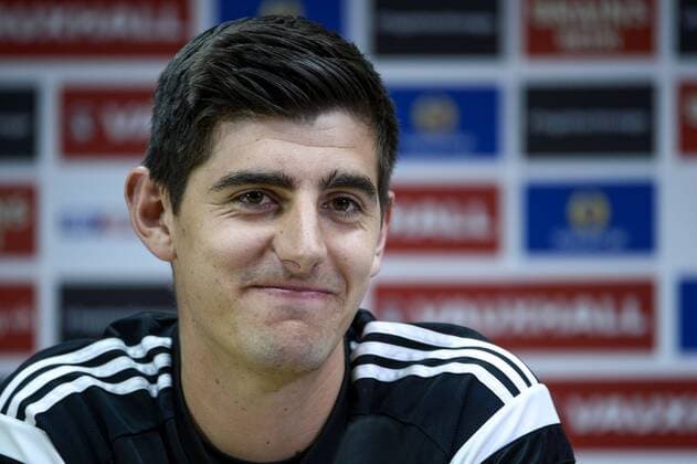 Aktuell Fußball, PK Nationalmannschaft Belgien in Cardiff - CARDIFF, UNITED KINGDOM: Belgium s goalkeeper Thibaut Courtois pictured during a press conference PK Pressekonferenz of Belgian national soccer team Red Devils, Thursday 11 June 2015, in Cardiff, Wales, United Kingdom. The Red Devils play against the Welsh national soccer team in a Euro 2016 qualification game on Friday. DIRKxWAEM  x04640885x