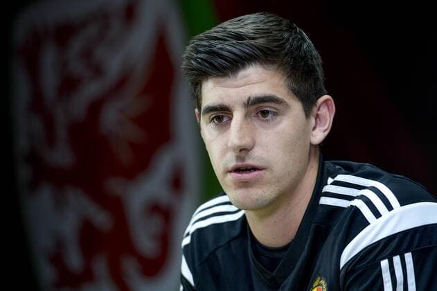 Aktuell Fußball, PK Nationalmannschaft Belgien in Cardiff - CARDIFF, UNITED KINGDOM: Belgium s goalkeeper Thibaut Courtois pictured during a press conference PK Pressekonferenz of Belgian national soccer team Red Devils, Thursday 11 June 2015, in Cardiff, Wales, United Kingdom. The Red Devils play against the Welsh national soccer team in a Euro 2016 qualification game on Friday. DIRKxWAEM  x04640890x