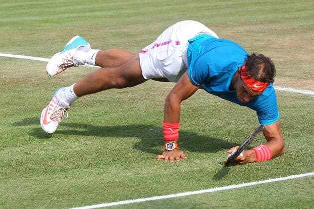 Rafael Nadal ( ESP ) strauchelt Mercedes Cup, Tennis, ATP Tennis Herren World Tour, 11.06.2015, Foto:Langer Eibner Copyright: Langer Eibner-Pressefoto EP_HLR