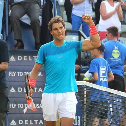 Rafael Nadal ( ESP ) jubelt nach dem Sieg einer Matchdauer von 2h 40 Minuten Mercedes Cup, Tennis, ATP Tennis Herren World Tour, 11.06.2015, Foto:Langer Eibner Copyright: Langer Eibner-Pressefoto EP_HLR